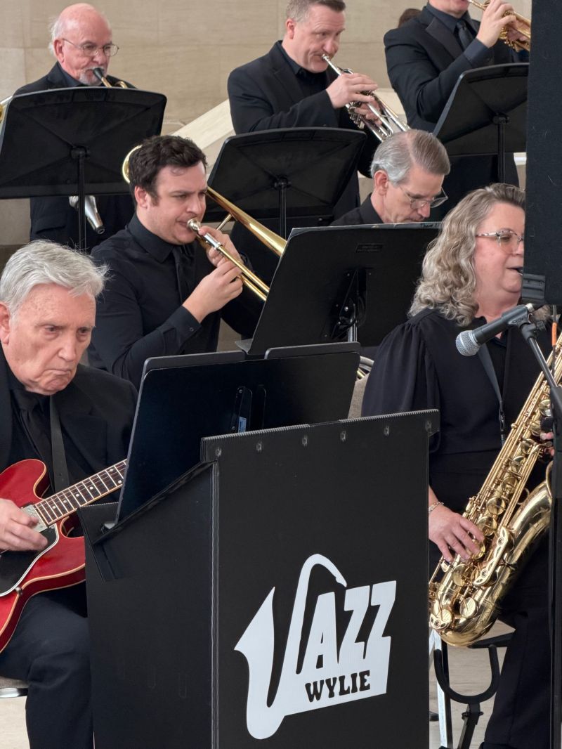 Paul Coroneos playing trombone with the Jazz Wylie band